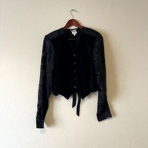 Vintage western cottagecore cropped button up‎ size large